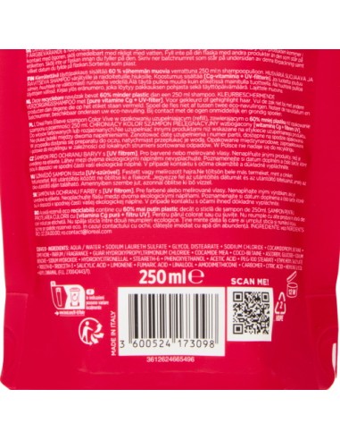 elvive shampoo eco-ricarica 250ml - color vive - per capelli colorati: tuttocasashop.it: igiene e cura della persona