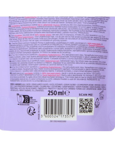 elvive shampoo eco-ricarica 250ml - hydra hyaluronic - idratazione 72h: tuttocasashop.it: igiene e cura della persona