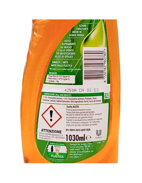 svelto detersivo per piatti e stoviglie - 1030ml - aceto - antiodore: tuttocasashop.it: pulizia e cura della casa