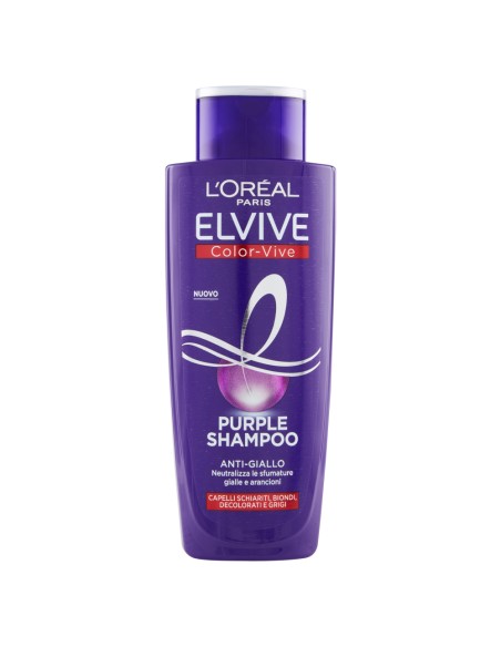 elvive purple shampoo - 200ml - antigiallo - anti-giallo: tuttocasashop.it: igiene e cura della persona