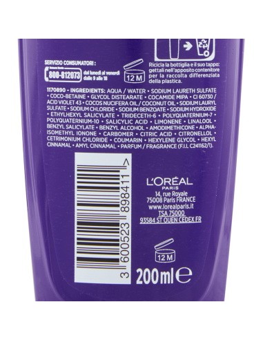 elvive purple shampoo - 200ml - antigiallo - anti-giallo: tuttocasashop.it: igiene e cura della persona