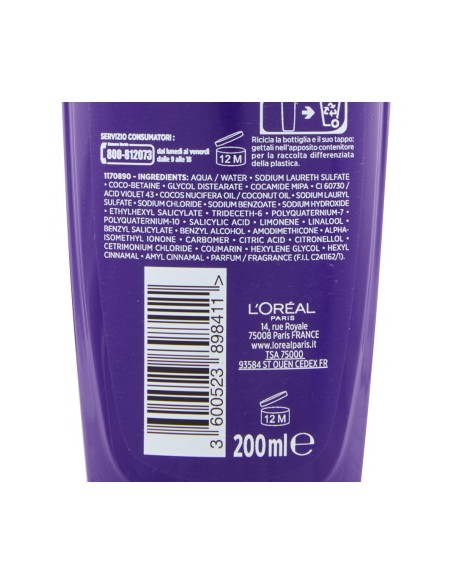 elvive purple shampoo - 200ml - antigiallo - anti-giallo: tuttocasashop.it: igiene e cura della persona