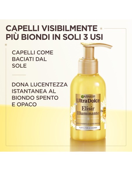 ultra dolce elisir illuminante - 120ml - siero schiarente per capelli biondi: tuttocasashop.it: igiene e cura della persona