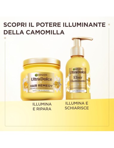 ultra dolce maschera - 340ml - illuminante riparatrice camomilla - biondi: tuttocasashop.it: igiene e cura della persona