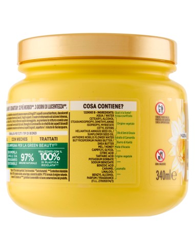 ultra dolce maschera - 340ml - illuminante riparatrice camomilla - biondi: tuttocasashop.it: igiene e cura della persona