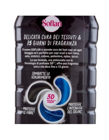 soflan detersivo liquido per capi delicati 28 lavaggi - 900ml - capi neri: tuttocasashop.it: prodotti per bucato e tessuti