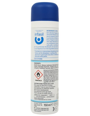 infasil deodorante spray 150ml - freschezza marina: tuttocasashop.it: igiene e cura della persona