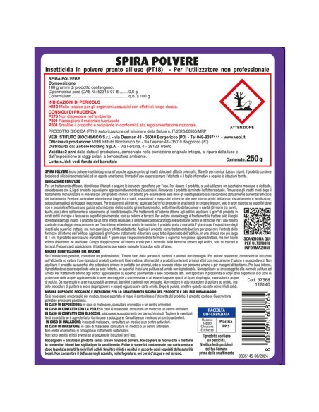 spira insetticida in polvere per scarafaggi e formiche - 250 grammi: tuttocasashop.it: pulizia e cura della casa