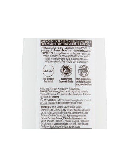 pantene pro-v shampoo balsamo e trattamento - 250ml - antiforfora: tuttocasashop.it: igiene e cura della persona