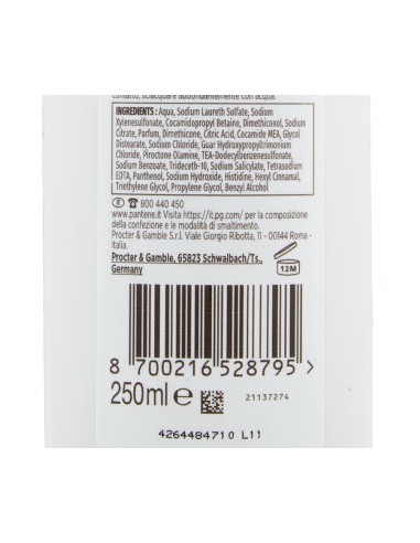 pantene pro-v shampoo balsamo e trattamento - 250ml - antiforfora: tuttocasashop.it: igiene e cura della persona