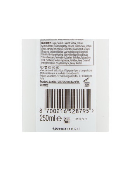 pantene pro-v shampoo balsamo e trattamento - 250ml - antiforfora: tuttocasashop.it: igiene e cura della persona