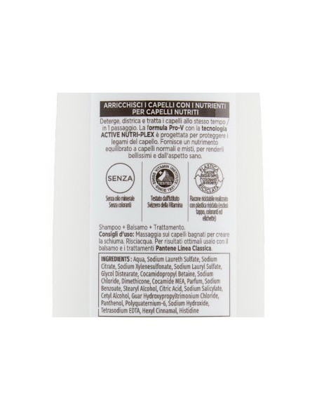 pantene pro-v shampoo balsamo e trattamento - 250ml - classico: tuttocasashop.it: igiene e cura della persona