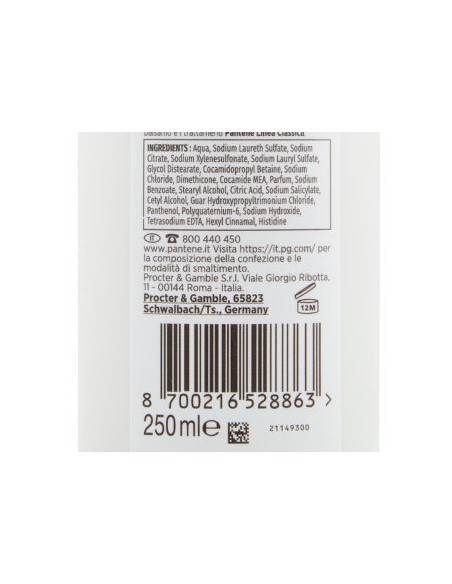 pantene pro-v shampoo balsamo e trattamento - 250ml - classico: tuttocasashop.it: igiene e cura della persona