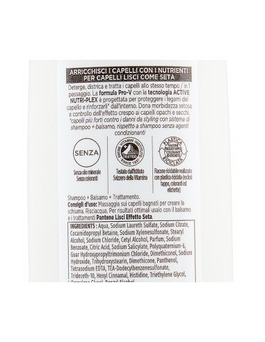 pantene pro-v shampoo balsamo e trattamento - 250ml - lisci setosi: tuttocasashop.it: igiene e cura della persona