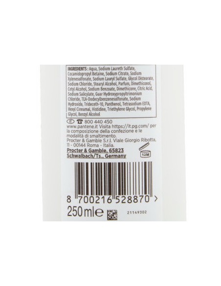 pantene pro-v shampoo balsamo e trattamento - 250ml - ricci: tuttocasashop.it: igiene e cura della persona