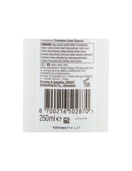 pantene pro-v shampoo - 250ml - classico: tuttocasashop.it: igiene e cura della persona