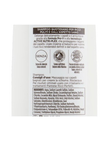 pantene pro-v shampoo - 250ml - ricci - per capelli ricci o mossi: tuttocasashop.it: igiene e cura della persona