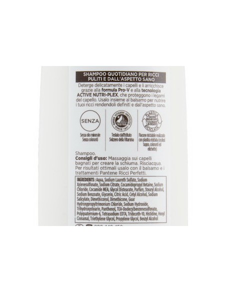 pantene pro-v shampoo - 250ml - ricci - per capelli ricci o mossi: tuttocasashop.it: igiene e cura della persona