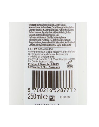 pantene pro-v shampoo - 250ml - ricci - per capelli ricci o mossi: tuttocasashop.it: igiene e cura della persona
