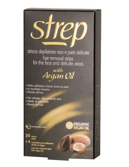 strep 20 strisce depilatorie per viso e parti delicate + 4 post-epilazione: tuttocasashop.it: igiene e cura della persona
