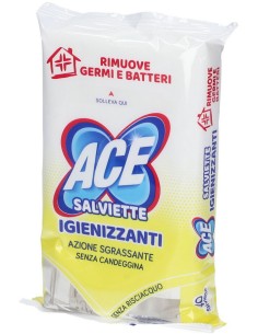 ace 40 salviette igienizzanti - azione sgrassante - senza candeggina: tuttocasashop.it: pulizia e cura della casa