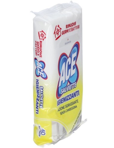 ace 40 salviette igienizzanti - azione sgrassante - senza candeggina: tuttocasashop.it: pulizia e cura della casa