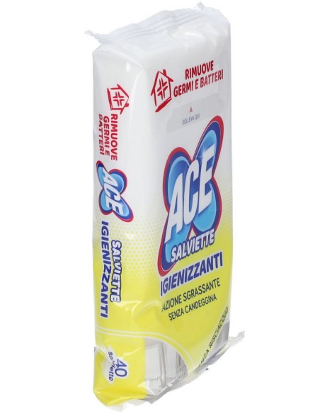 ace 40 salviette igienizzanti - azione sgrassante - senza candeggina: tuttocasashop.it: pulizia e cura della casa