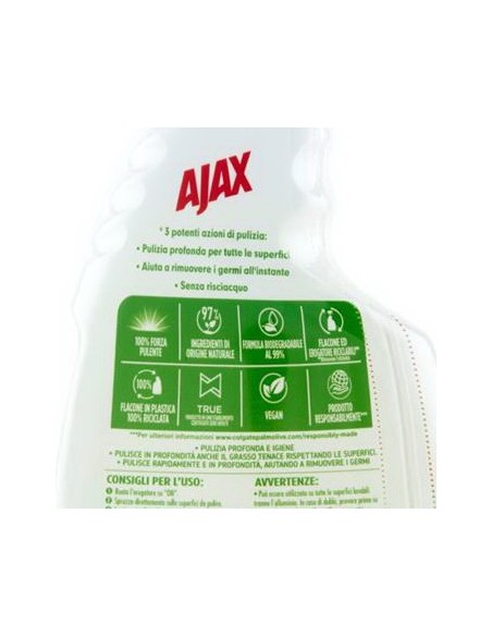 ajax sgrassatore spray - 600ml - igienizzante: tuttocasashop.it: pulizia e cura della casa