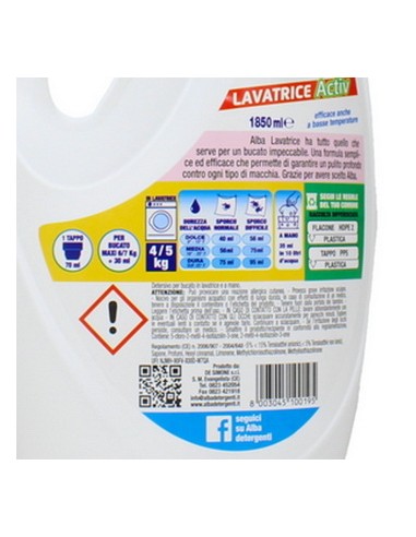 alba detersivo lavatrice liquido 33 lavaggi 1850ml - mix color: tuttocasashop.it: prodotti per bucato e tessuti