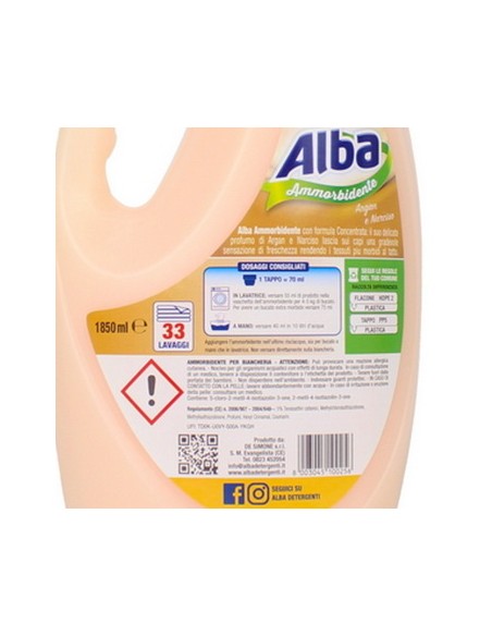 alba ammorbidente per bucato - 33 lavaggi - 1850ml - argan e narciso: tuttocasashop.it: prodotti per bucato e tessuti