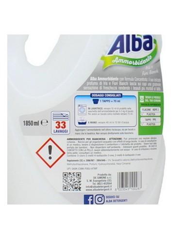 alba ammorbidente per bucato - 33 lavaggi - 1850ml - iris e fiori bianchi: tuttocasashop.it: prodotti per bucato e tessuti