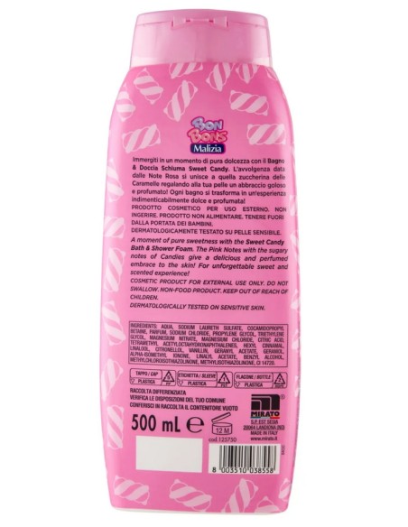 malizia bon bons bagno e doccia schiuma - 500ml - sweet candy: tuttocasashop.it: igiene e cura della persona