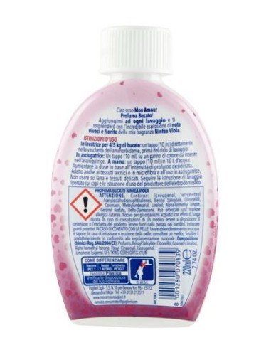mon amour profumatore biancheria 220ml lavatrice asciugatrice - ninfea: tuttocasashop.it: prodotti per bucato e tessuti