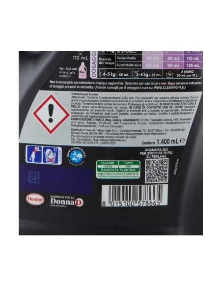 perlana renew detersivo per bucato - 1400ml 28 lavaggi - capi scuri o neri: tuttocasashop.it: prodotti per bucato e tessuti