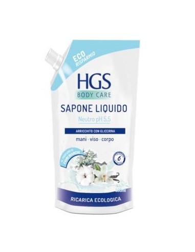 hgs sapone liquido - ecoricarica da 500ml - neutro: tuttocasashop.it: igiene e cura della persona