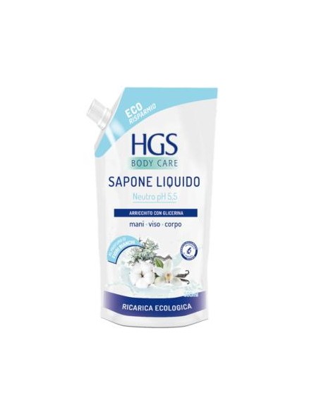 hgs sapone liquido - ecoricarica da 500ml - neutro: tuttocasashop.it: igiene e cura della persona