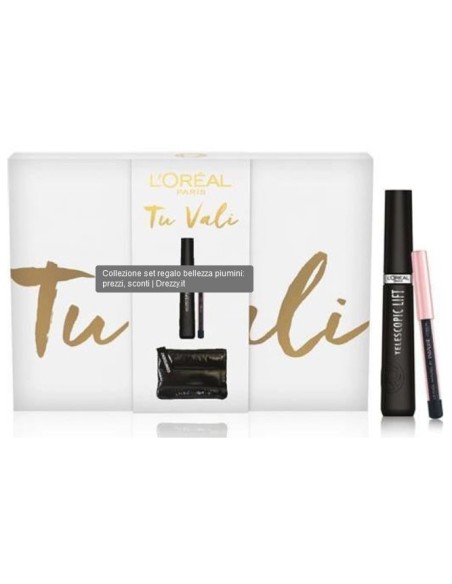 l'oreal tu vali mascara telescopic lift black + mini matita + pochette: tuttocasashop.it: igiene e cura della persona