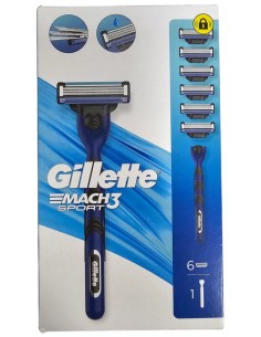 gillette mach3 sport - 1 rasoio con 6 testine ricambio: tuttocasashop.it: igiene e cura della persona