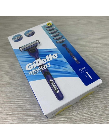 gillette mach3 sport - 1 rasoio con 6 testine ricambio: tuttocasashop.it: igiene e cura della persona