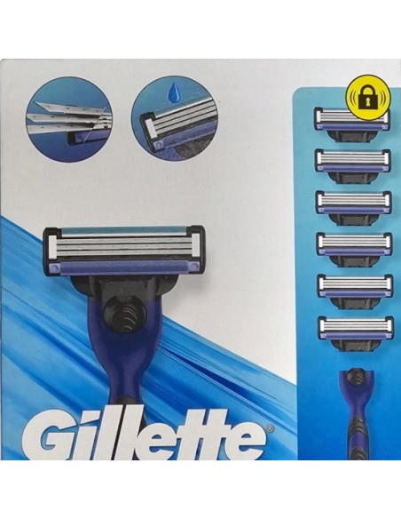 gillette mach3 sport - 1 rasoio con 6 testine ricambio: tuttocasashop.it: igiene e cura della persona