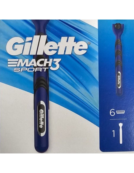 gillette mach3 sport - 1 rasoio con 6 testine ricambio: tuttocasashop.it: igiene e cura della persona