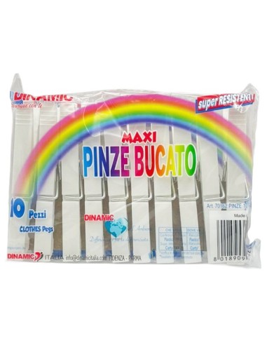 dinamic 10 mollette da bucato in plastica - bianche: tuttocasashop.it: prodotti per bucato e tessuti