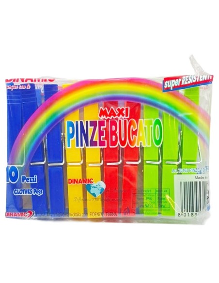 dinamic 10 mollette da bucato in plastica - colorate: tuttocasashop.it: prodotti per bucato e tessuti