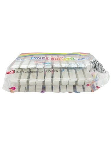dinamic 20 mollette da bucato in plastica - bianche: tuttocasashop.it: prodotti per bucato e tessuti