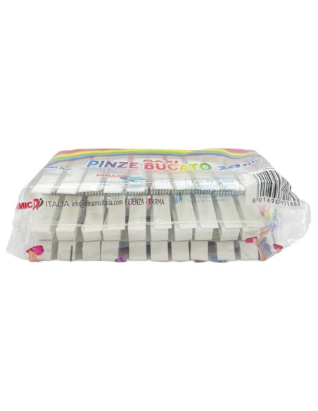 dinamic 20 mollette da bucato in plastica - bianche: tuttocasashop.it: prodotti per bucato e tessuti