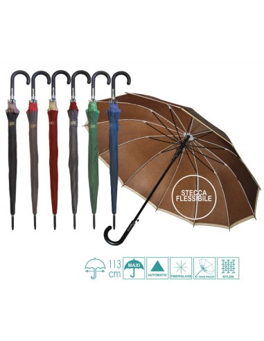 lorenzo ombrello grande con 12 bacchette automatico - manico nero: tuttocasashop.it: altro - bazar