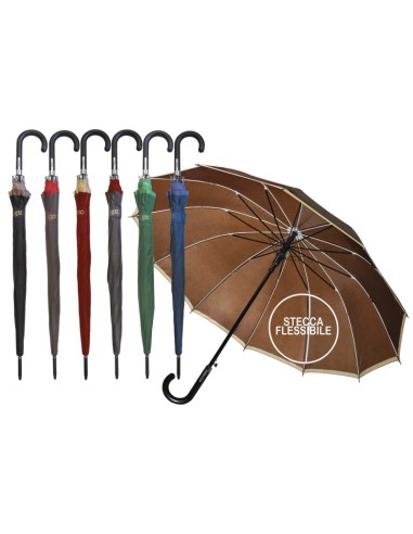 lorenzo ombrello grande con 12 bacchette automatico - manico nero: tuttocasashop.it: altro - bazar