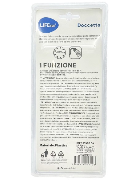 soffione doccia con attacco universale - mod.75172: tuttocasashop.it: altro - bazar