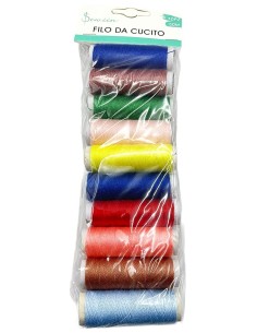 filo da cucito - 10 spolette in colori assortiti: tuttocasashop.it: altro - bazar