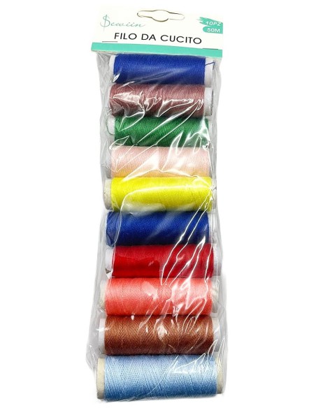 filo da cucito - 10 spolette in colori assortiti: tuttocasashop.it: altro - bazar